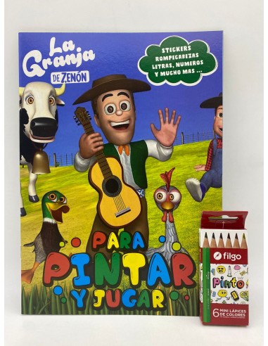 LIBRO PARA JUGAR Y PINTAR CON STICKER + LAPICES...