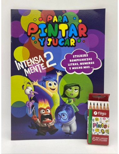 LIBRO PARA JUGAR Y PINTAR CON STICKER + LAPICES...