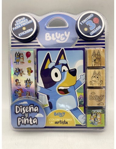 BLISTER SELLOS DISEÑA Y PINTA - BLUEY