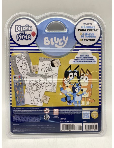 BLISTER SELLOS DISEÑA Y PINTA - BLUEY
