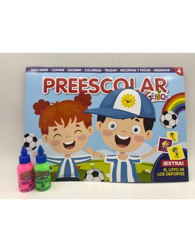PREESCOLAR GENIOS + 2 PLASTICOLAS DE COLORES